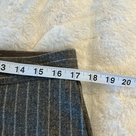 Hugo Boss Vtg wool grey pinstriped unisex wide straight leg trouser pants L XL - Picture 12 of 14